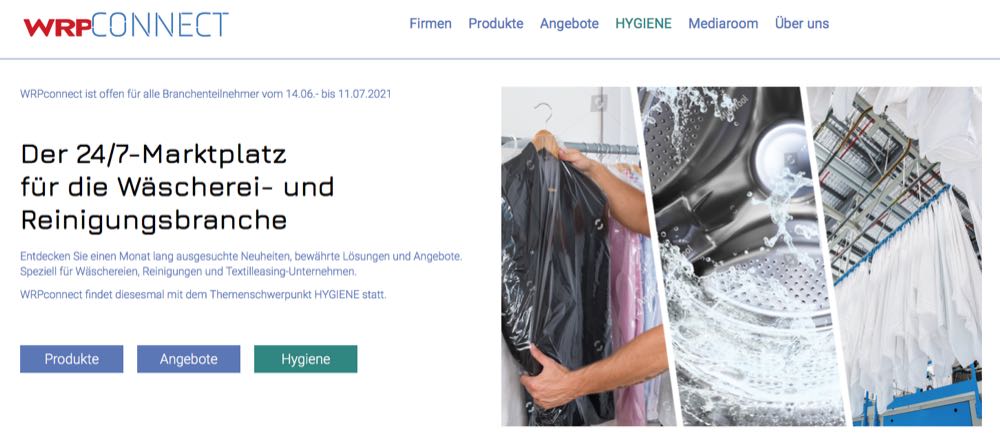 WRPconnect 2021: Online-Marktplatz für Wäschereien vor dem Start