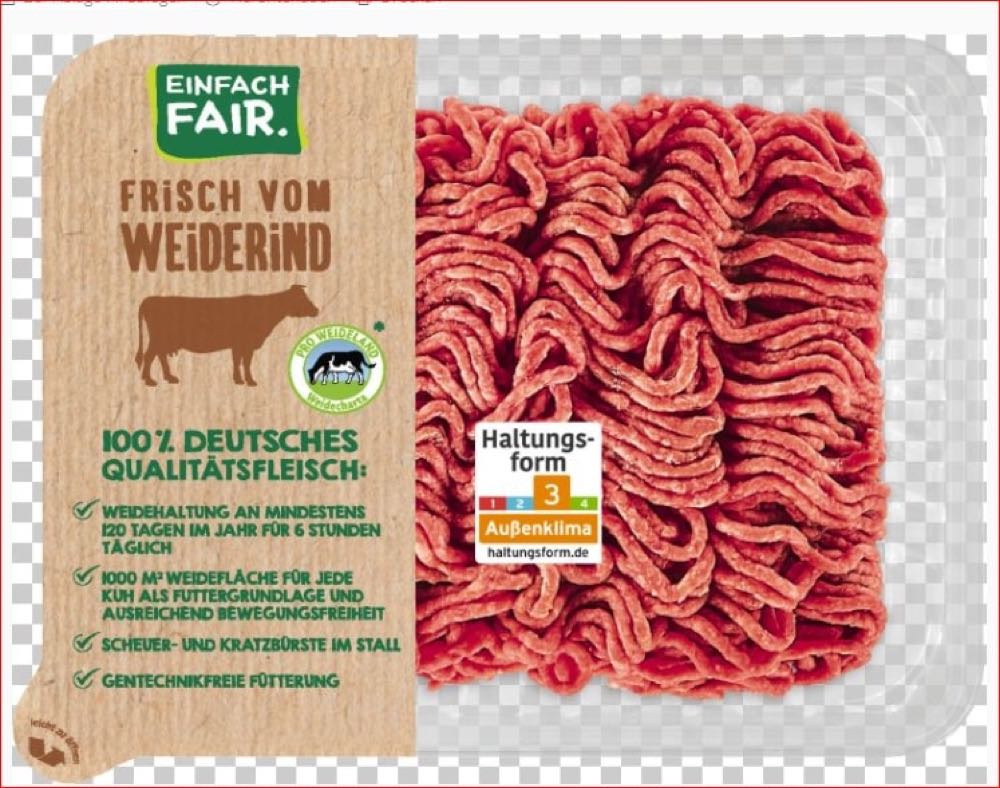 Netto: Rinderhackfleisch mit Haltungsstufe 3