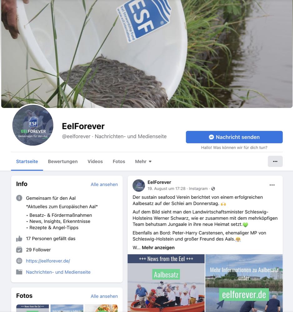Aalschutz: ESF startet Kampagne EelForever