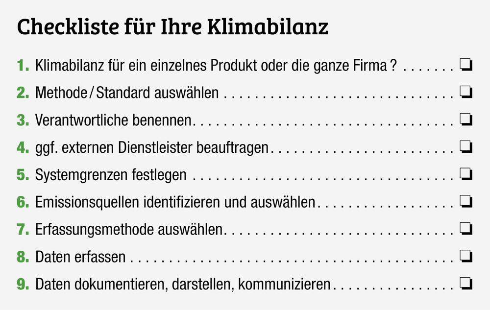 Schritt für Schritt zur Klimabilanz