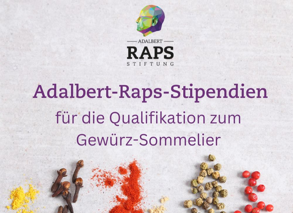 Adalbert-Raps-Stiftung vergibt drei Stipendien an angehende Gewürz-Sommeliers