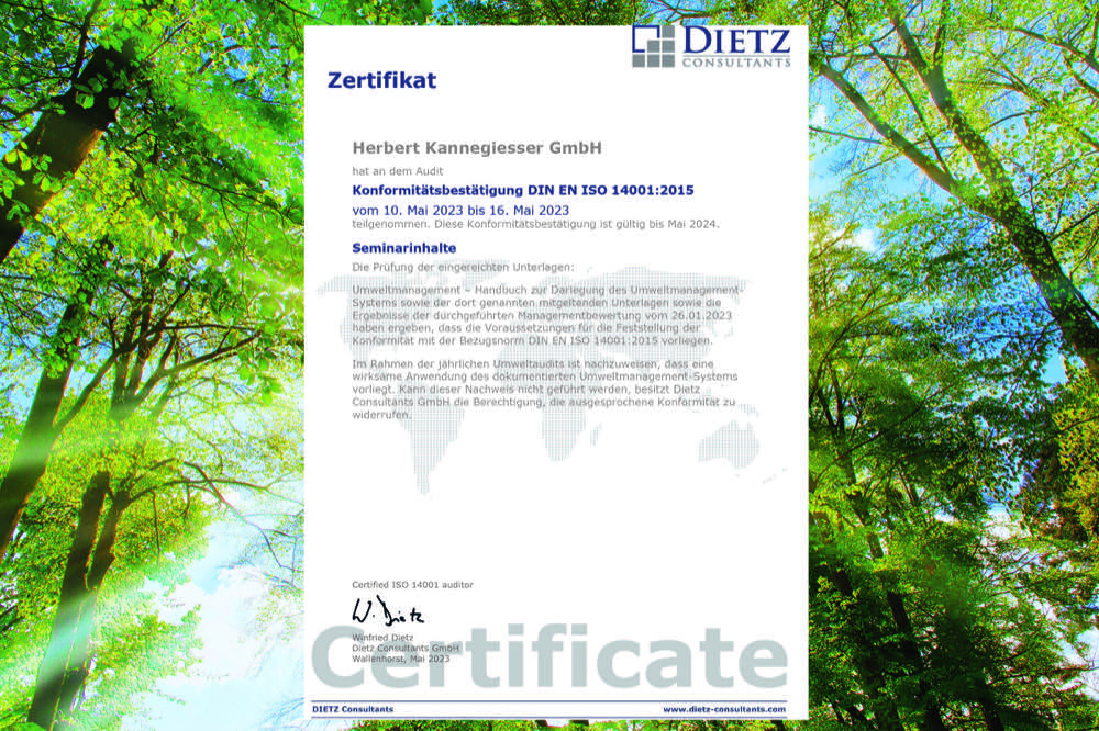Kannegiesser: Umweltmanagement zertifiziert