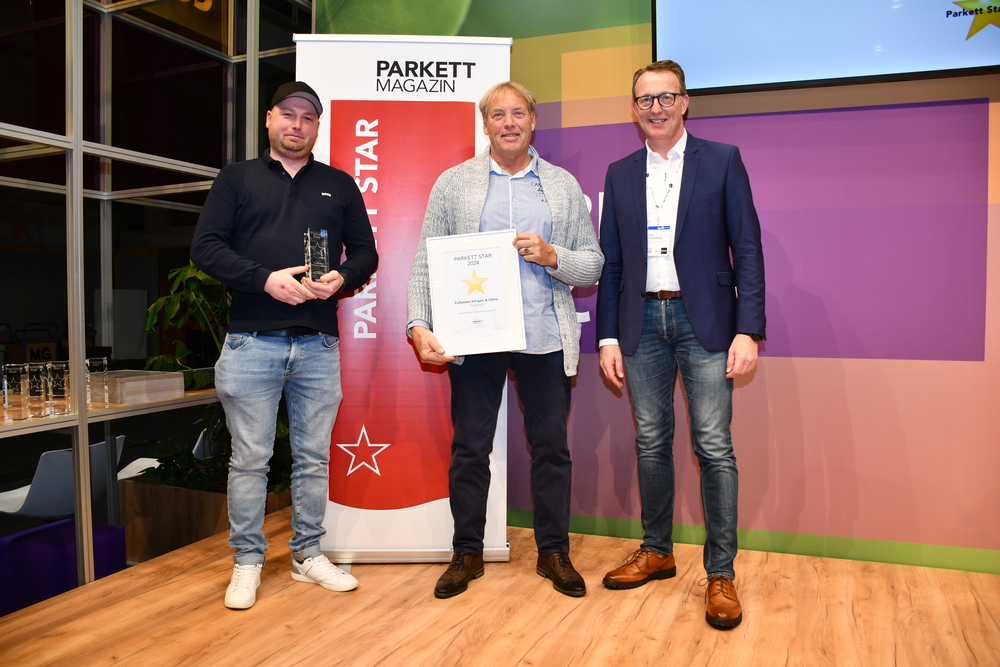 Vorbildlicher Generationswechsel im Handwerk: Fußböden Klingels & Söhne, Duisburg Parkett Star 2024: Festliche Ehrung der Preisträger auf der Domotex
