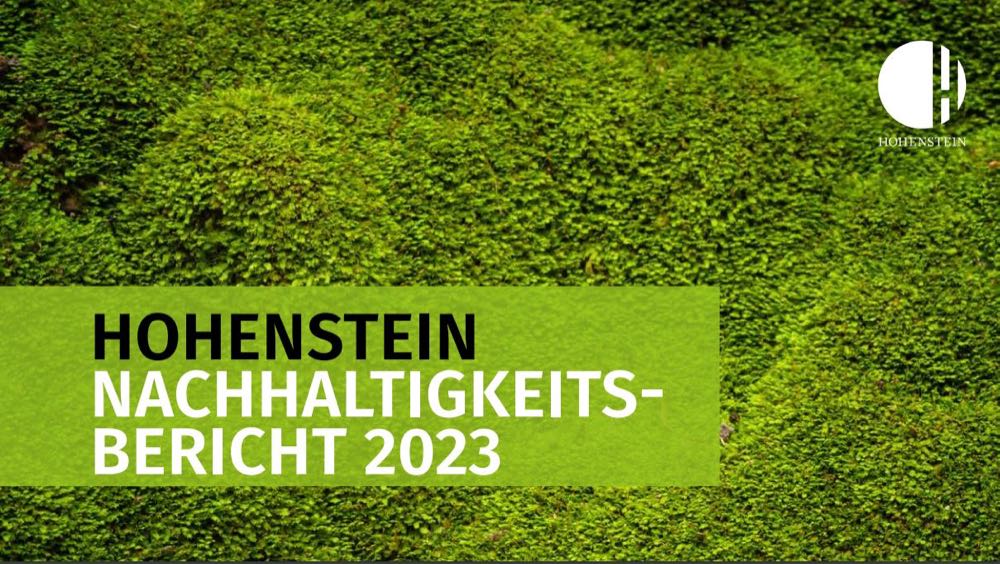 Hohenstein präsentiert Nachhaltigkeitsbericht für 2023