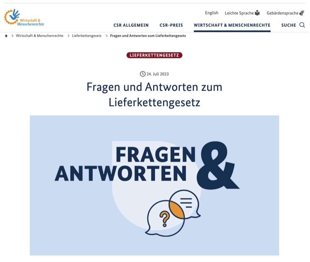 Infos und Unterstützung zum Lieferkettengesetz