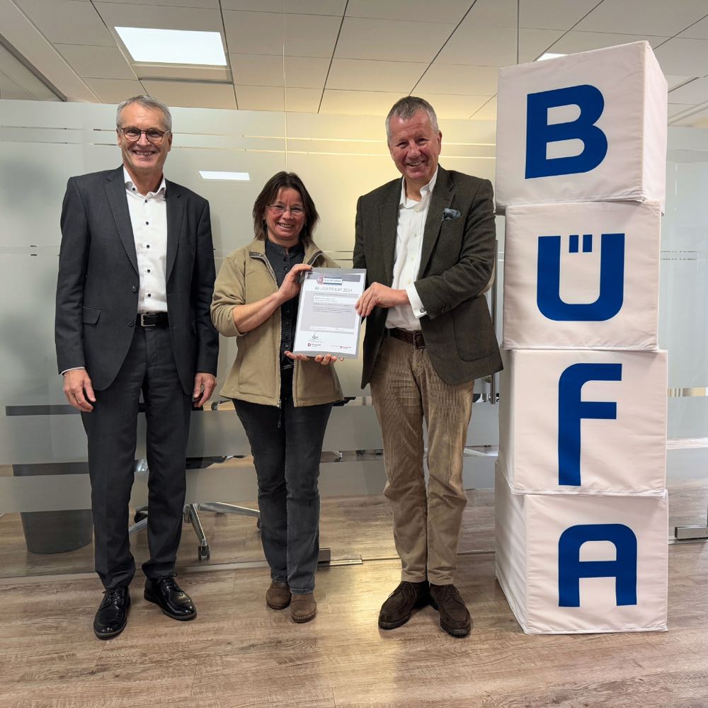 Zertifikat für Büfas Mitarbeitermanagement