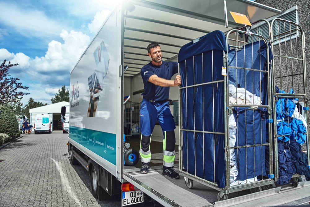 Elis legt großen Wert auf seine Nachhaltigkeit, u. a. bei Lieferfahrten. Elis ist top beim Klimaschutz