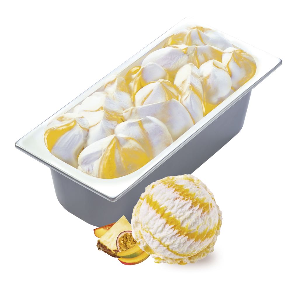 Vanille-Eis trifft fruchtige Exotic-Soße: die neue Solero-Gelateria-Edition von Carte D’Or Professional. Carte D'Or | Gelateria Solero Exotic