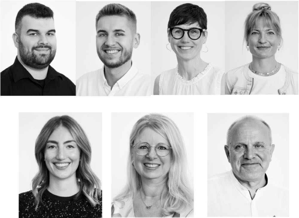 New to the sales team: Felix Mundzeck, Rico Fischer, Nickie Pageler, Nina Trefzer (top, from left), Maxie-Marie Förstner, Manuela Boehm and Peter Fischer (bottom, from left).
Neu im Vertriebsteam: Felix Mundzeck, Rico Fischer, Nickie Pageler, Nina Trefzer (o.,v.l.), Maxie-Marie Förstner, Manuela Boehm und Peter Fischer (u.,v.l.). PAD expands sales team across German-speaking markets