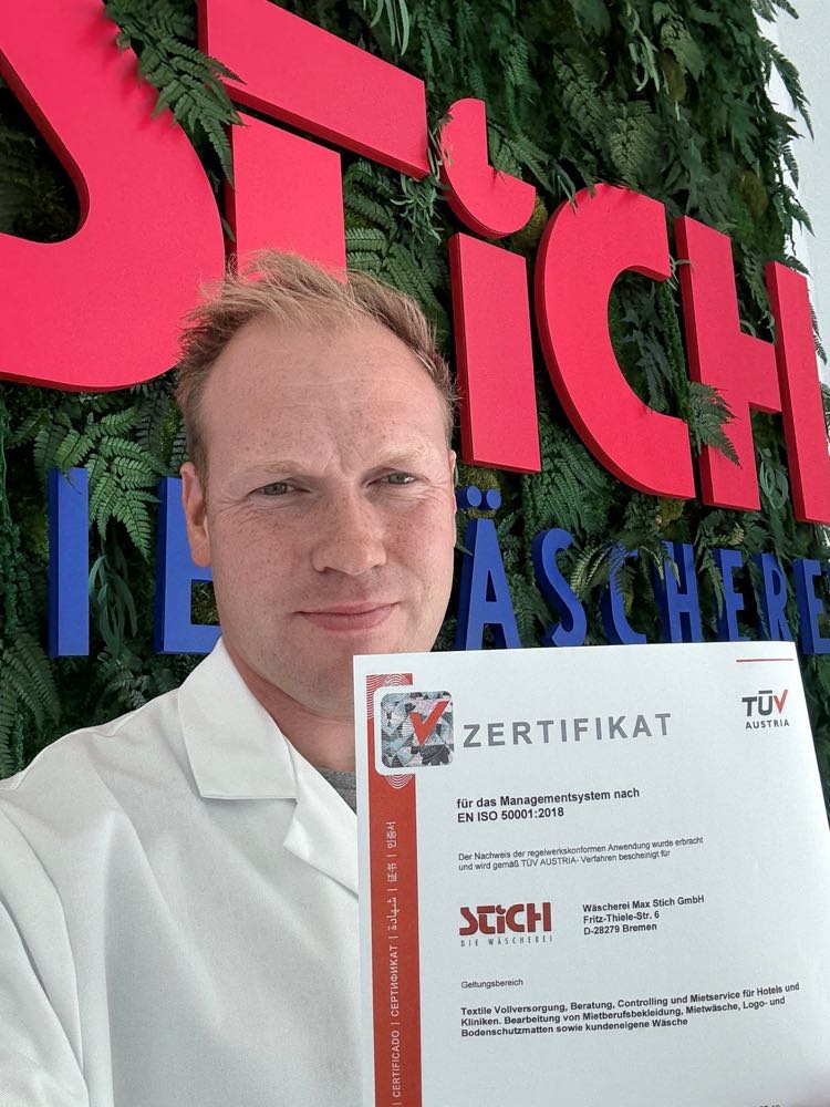 Servitex-Wäscherei Stich erhält Energie-Zertifikat