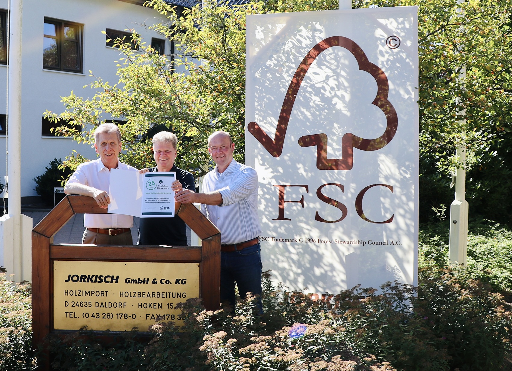 25 Jahre FSC Zertifizierung: Jorkisch erhält Anerkennung für nachhaltiges Engagement