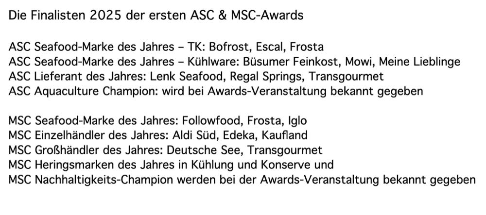 ASC & MSC Awards Deutschland werden erstmals verliehen