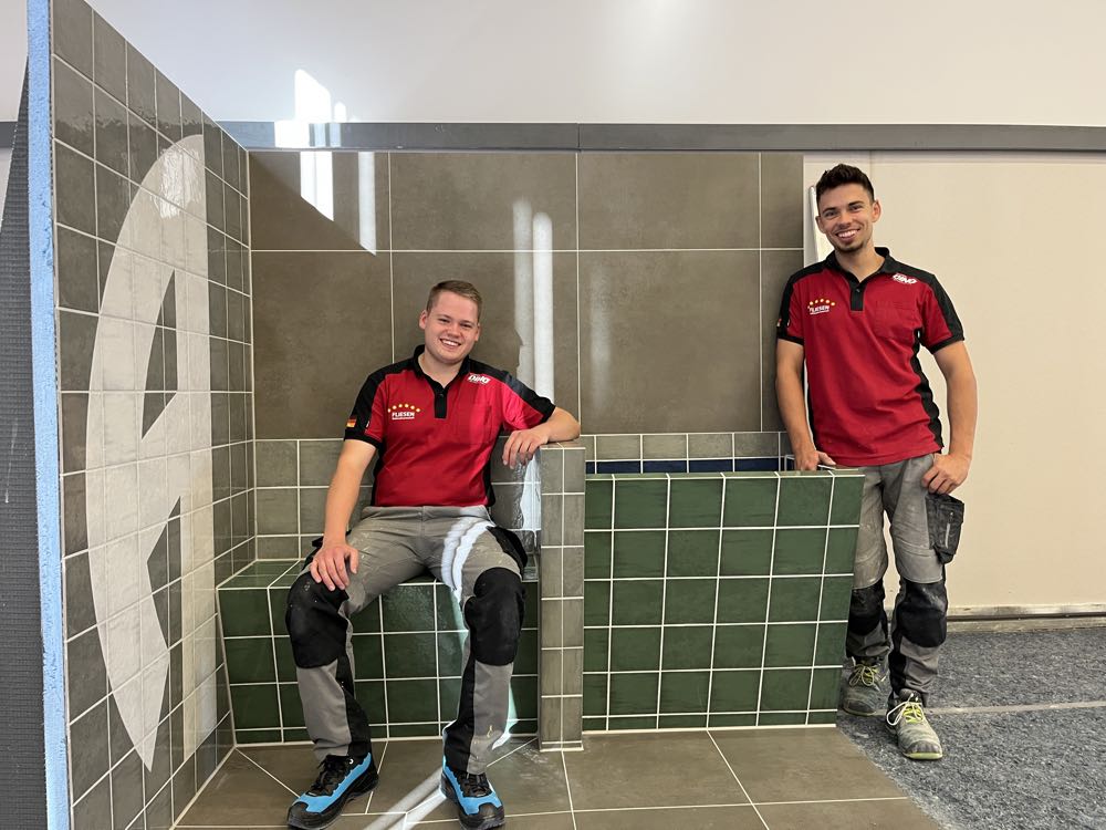  Finales Euroskills-Training der Fliesen-Nationalmannschaft bei Ardex