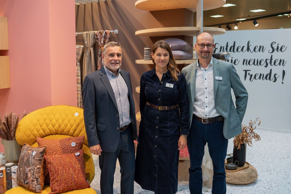 Vorstand Klaus Kurringer, Messeleiterin Anna Reinhart und Marketingleiter Bernhard Hehn Südbund Wohntage in Backnang