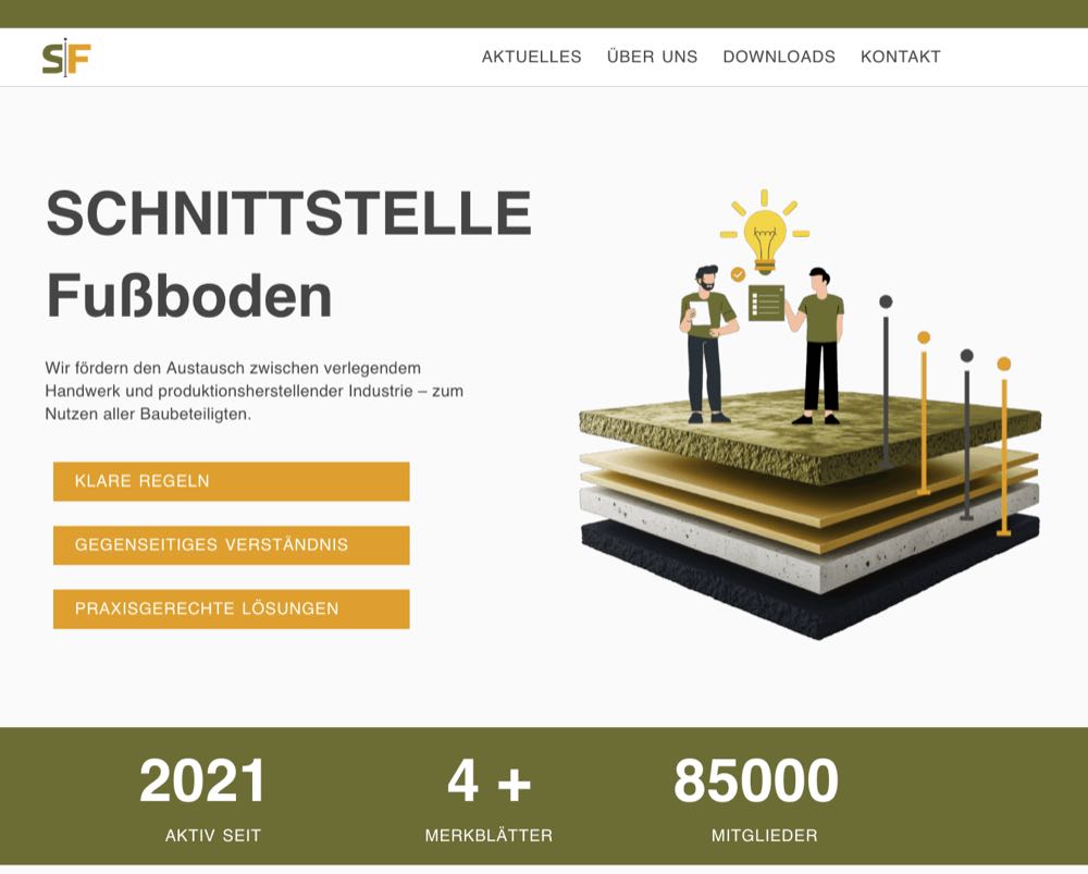 Schnittstelle Fußboden launcht neue Webseite