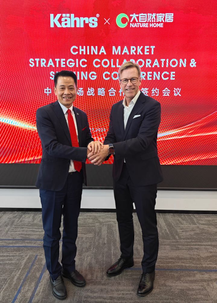 Kährs unterzeichnet Partnerschaft mit chinesischer Interior-Kette