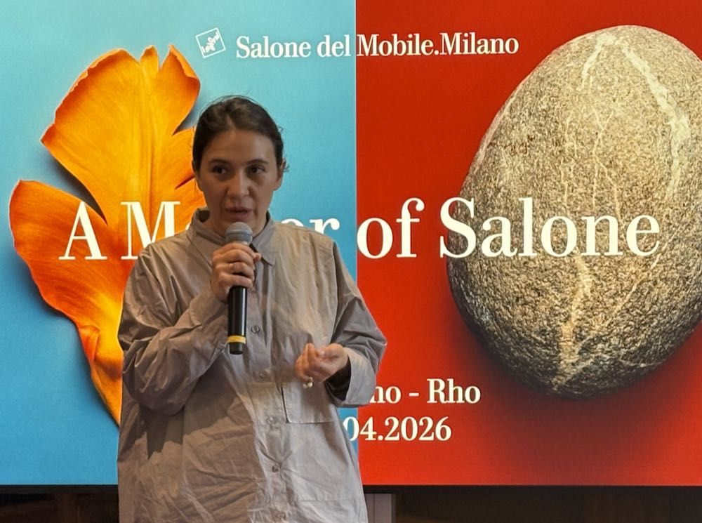 Maria Porro, Präsidentin des Salone del Mobile, bei der Programm-Vorstellung. Globales Wachstum und Messe-Innovationen