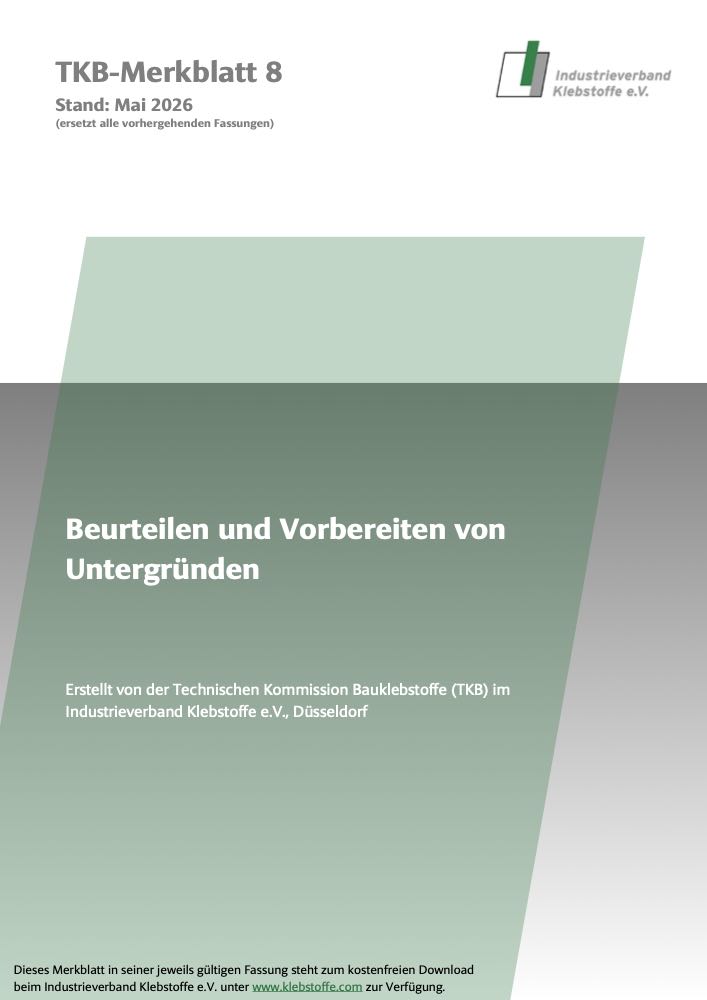  TKB-Merkblatt 8 „Beurteilung und Vorbereitung von Untergründen“ überarbeitet