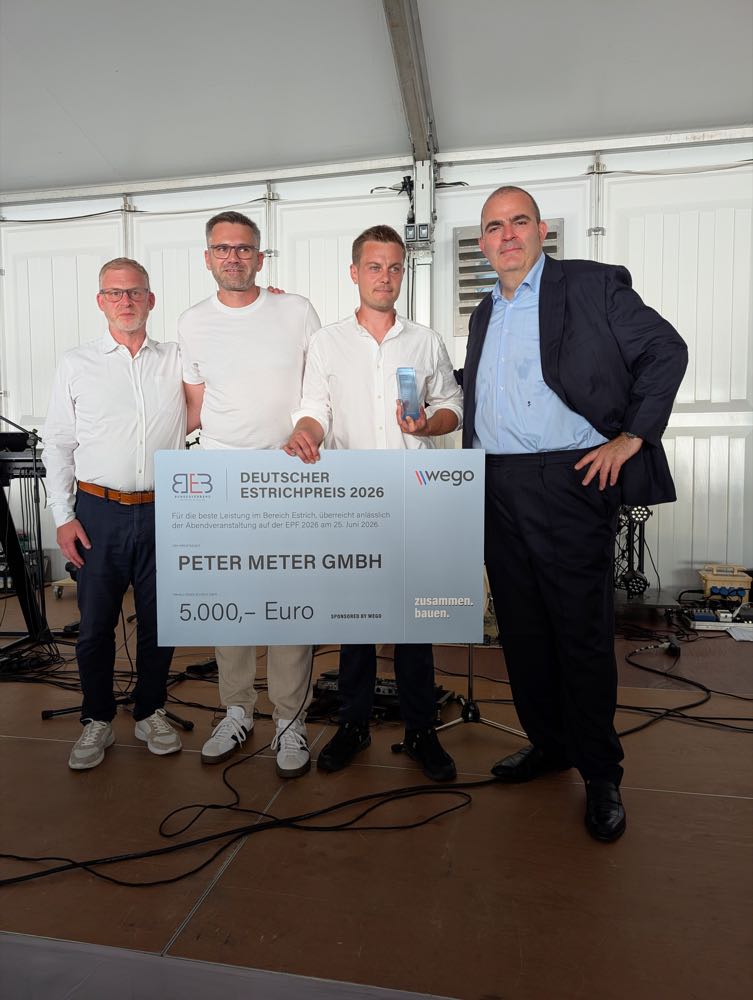  Messe EPF: Deutscher Estrichpreis 2026 an Estrich Peter Meter verliehen