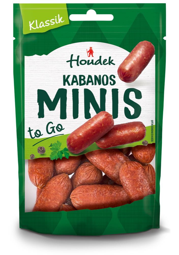 Knabber-Kabanos von Houdek im recyclingfähigen Standbodenbeutel