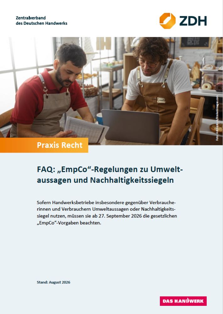 ZDH und BVPF warnen vor Abmahnungen wegen Greenwashings