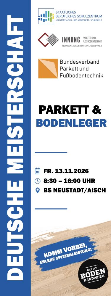  Vorschau auf die Deutsche Meisterschaft der Parkett- und Bodenleger 2026: Das Bodenhandwerk blickt nach Bayern