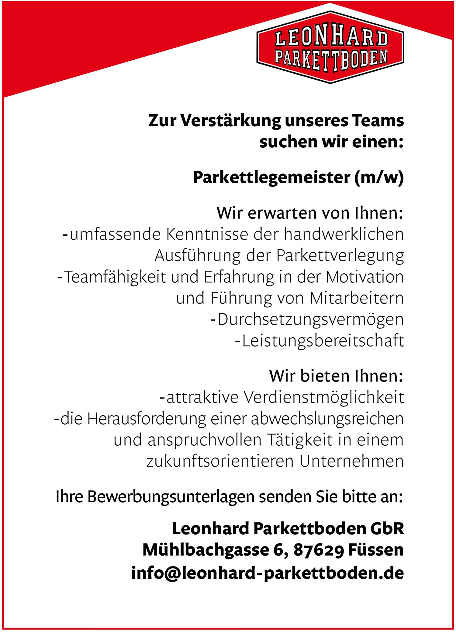 Parkettlegermeister (m/w)