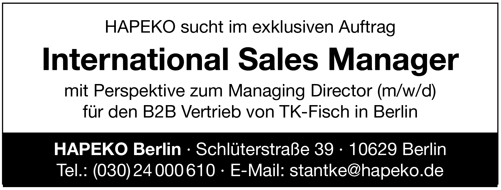International Sales Manager
