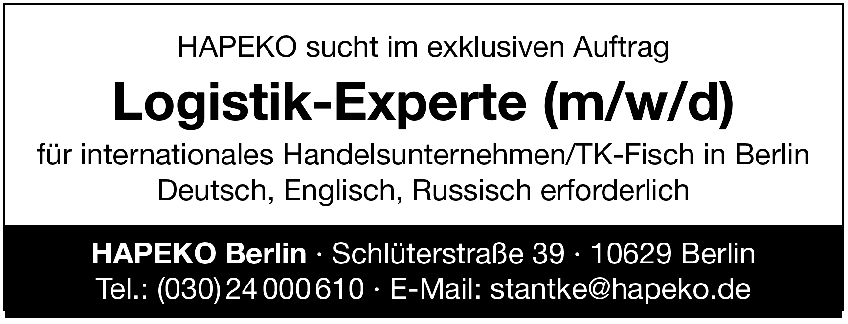 Logistik-Experte (m/w/d)