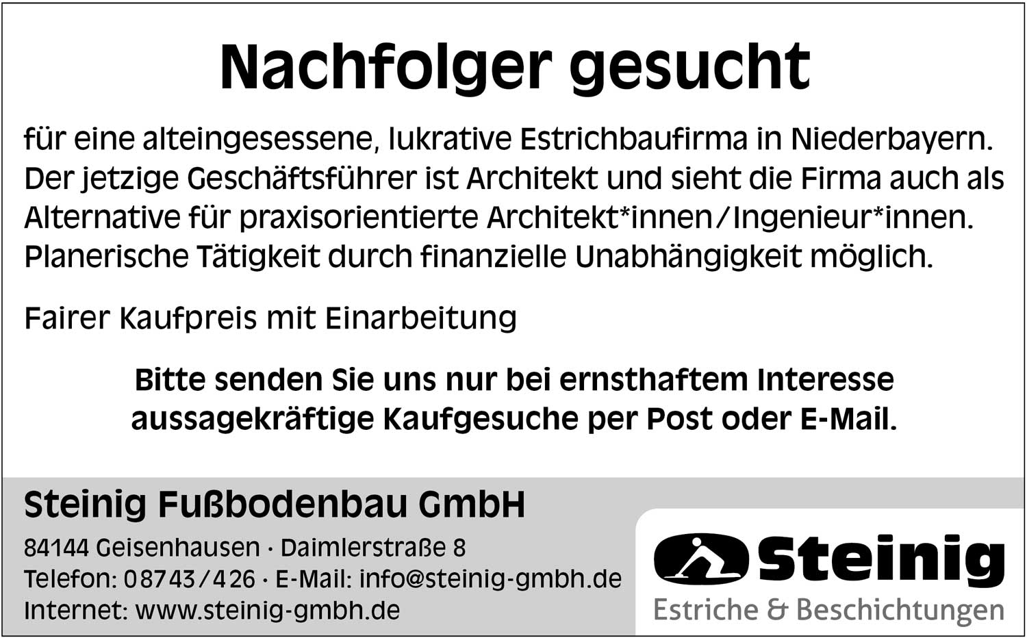 Estrichbaufirma in Niederbayern