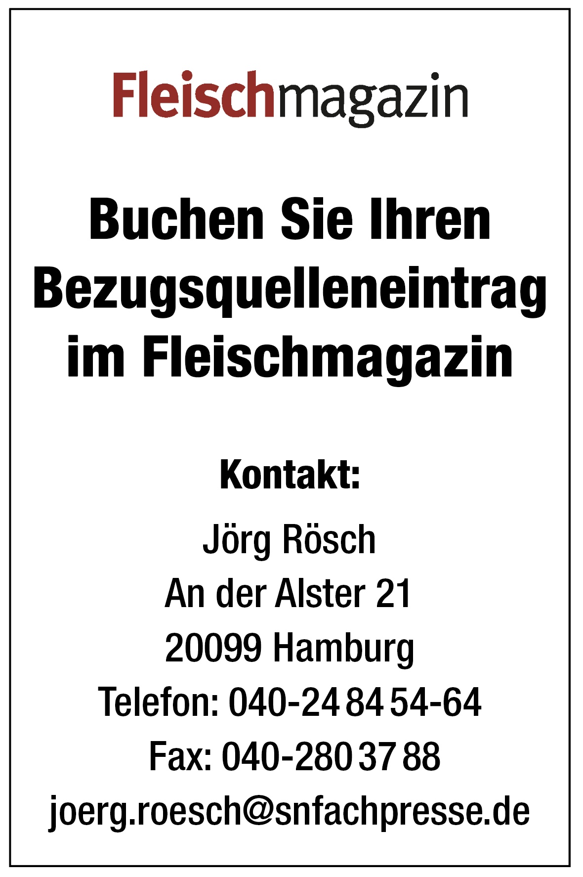 Stellenanzeigen im Fleischmagazin