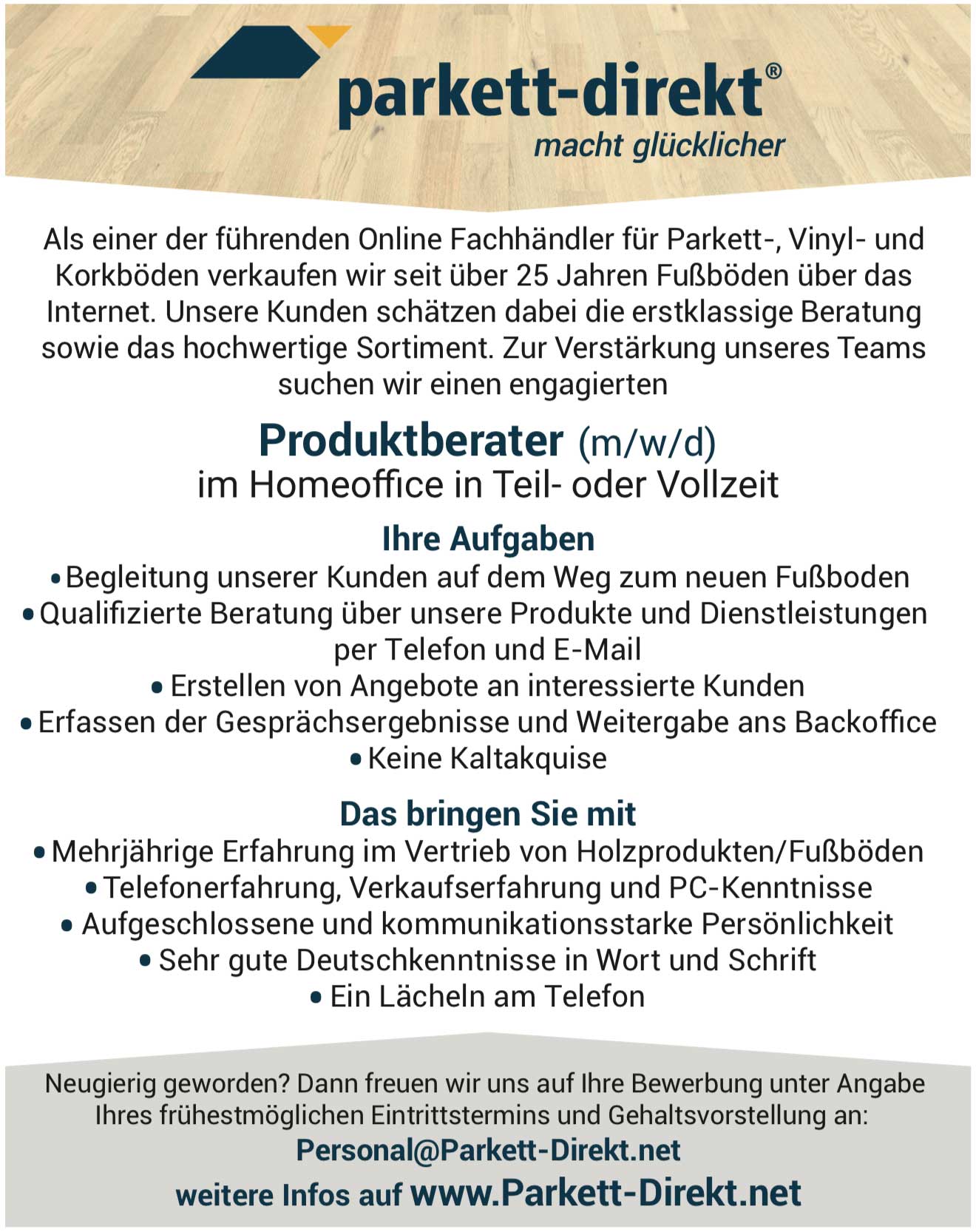 Produktberater (m/w/d) für Bodenbeläge