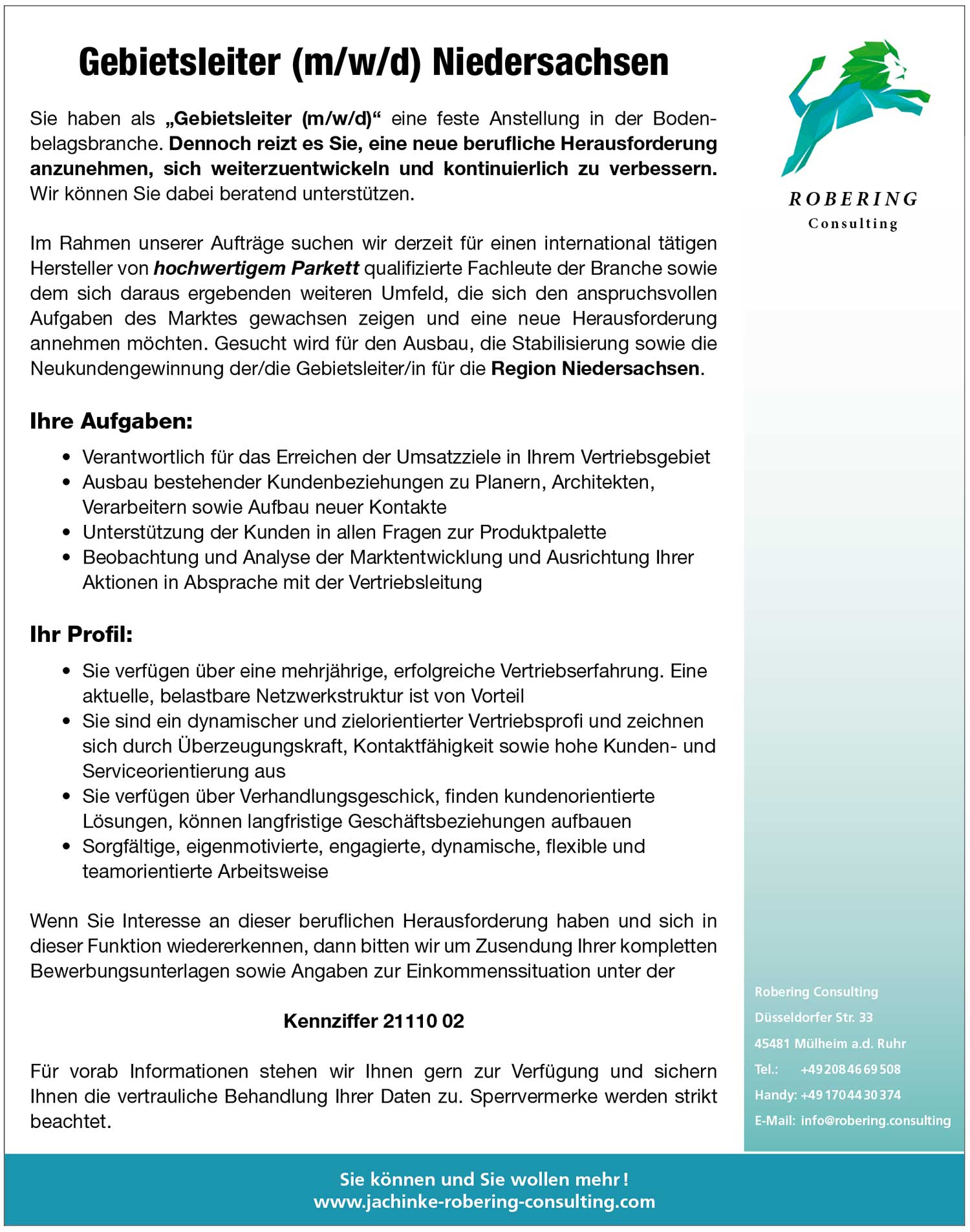 Gebietsleiter (m/w/d) für Parkett