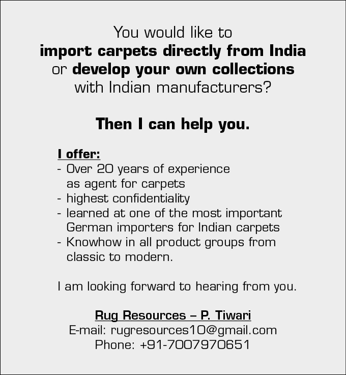 Agent for Carpets & Rugs in India