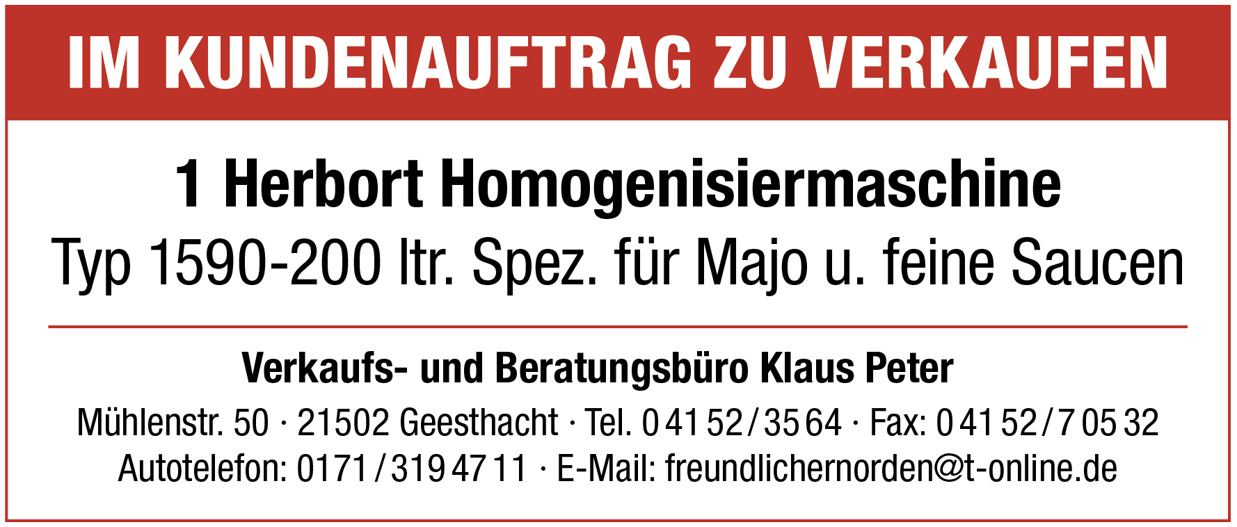 Herbort Homogenisierungsmaschine