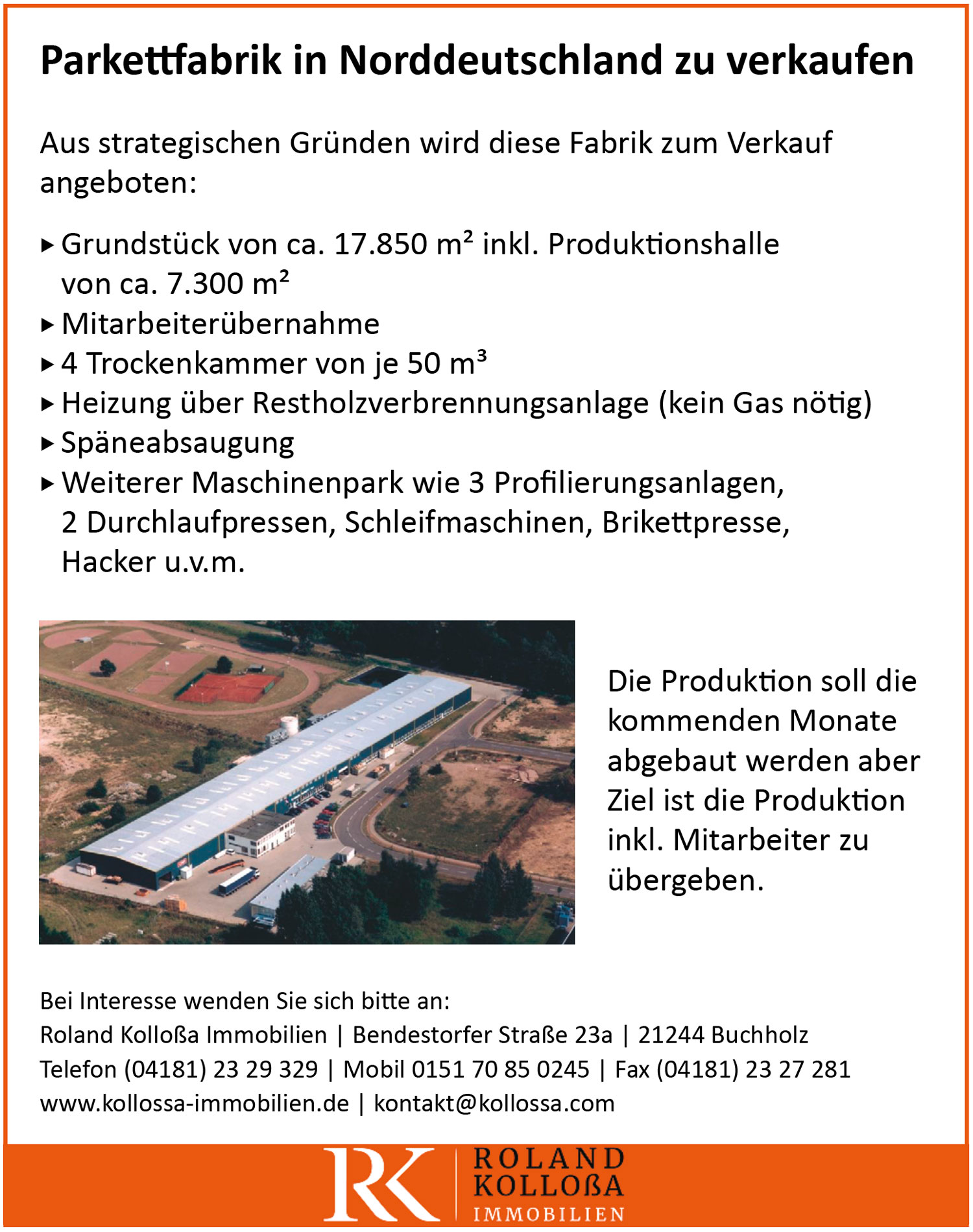 Parkettfabrik in Norddeutschland