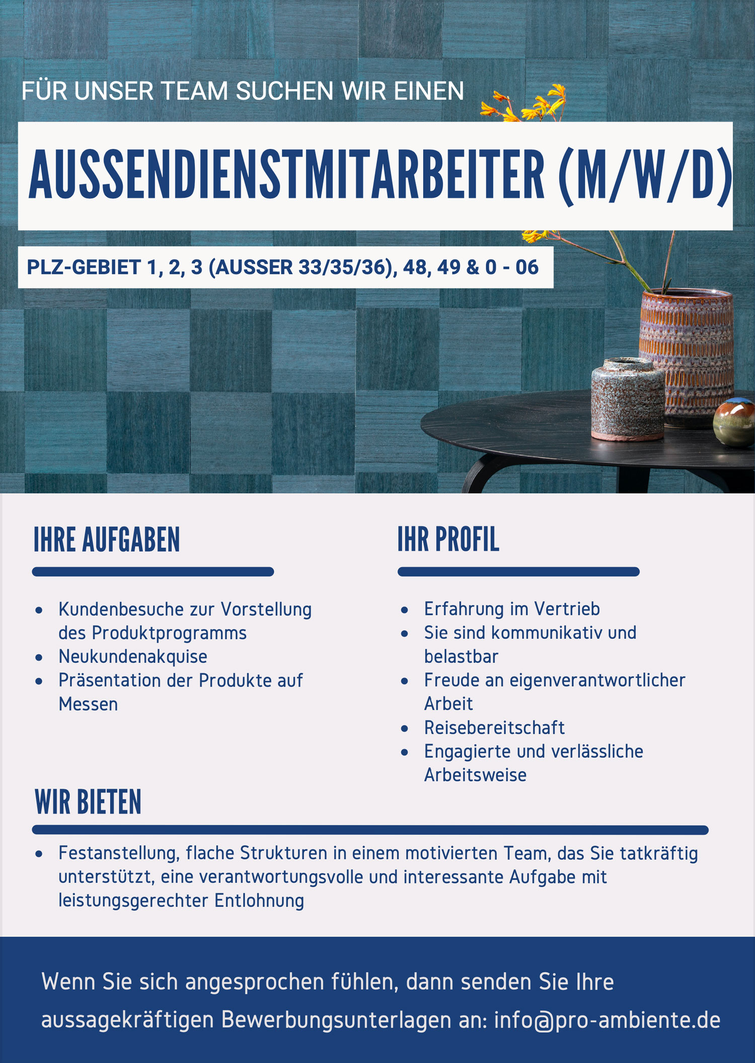 Außendienstmitarbeiter (m/w/d) für Tapeten