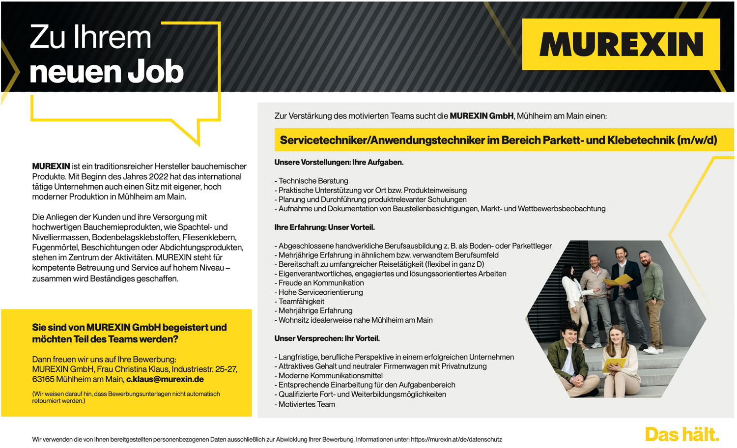 Servicetechniker/Anwendungstechniker Parkett- und Klebetechnik (m/w/d)