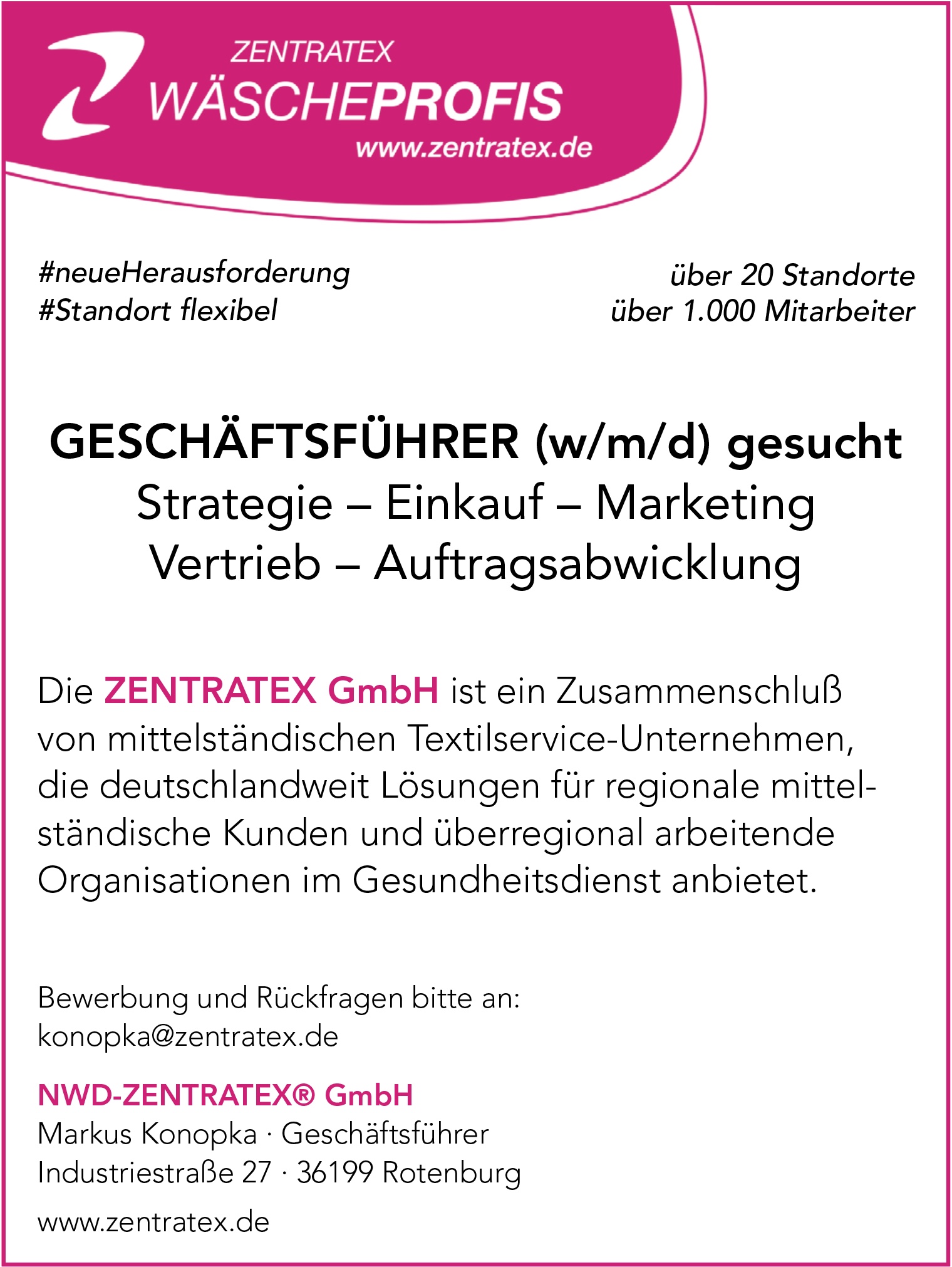 Geschäftsführer (m/w/d) gesucht