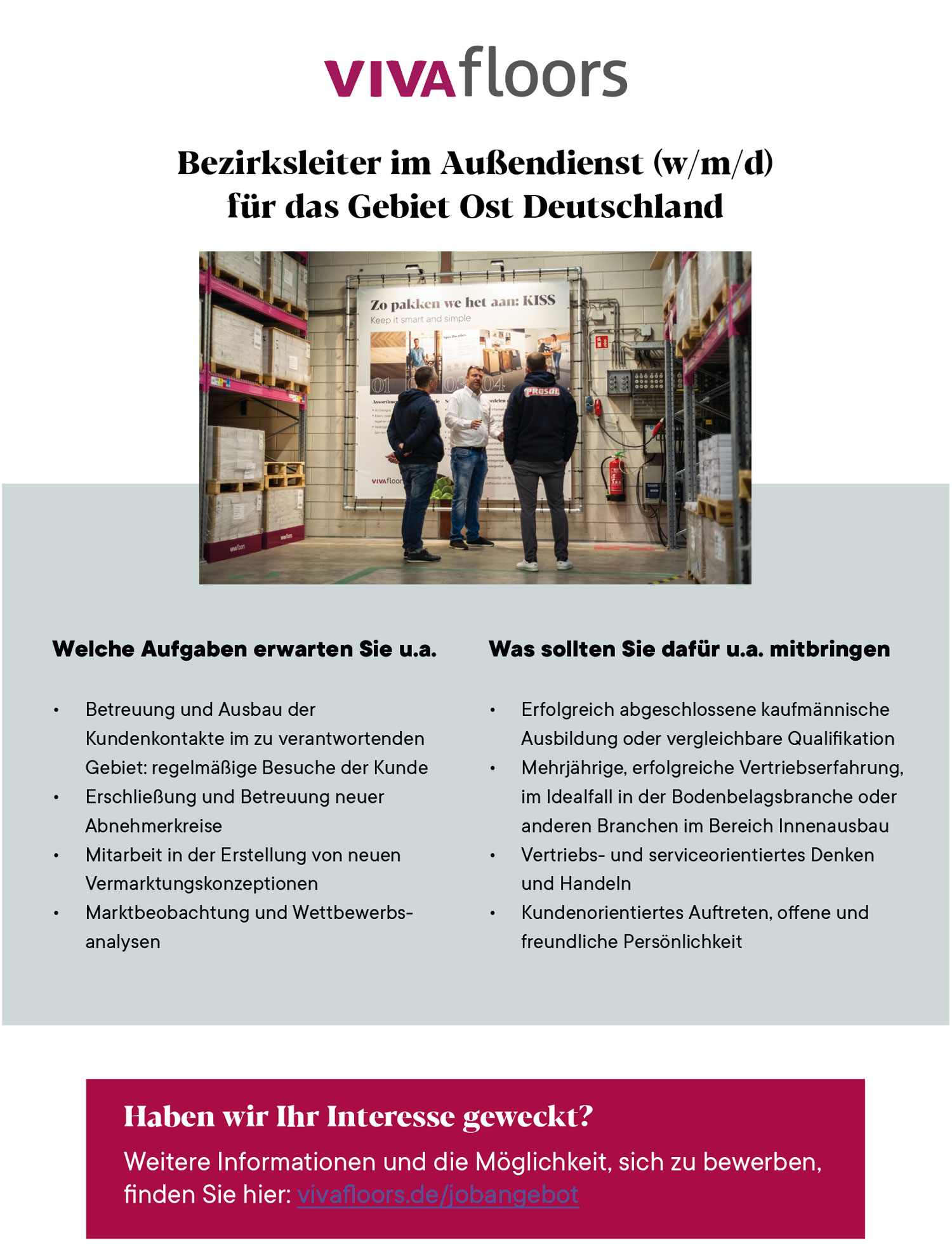 Bezirksleiter im Außendienst (m/w/d) für Designbeläge