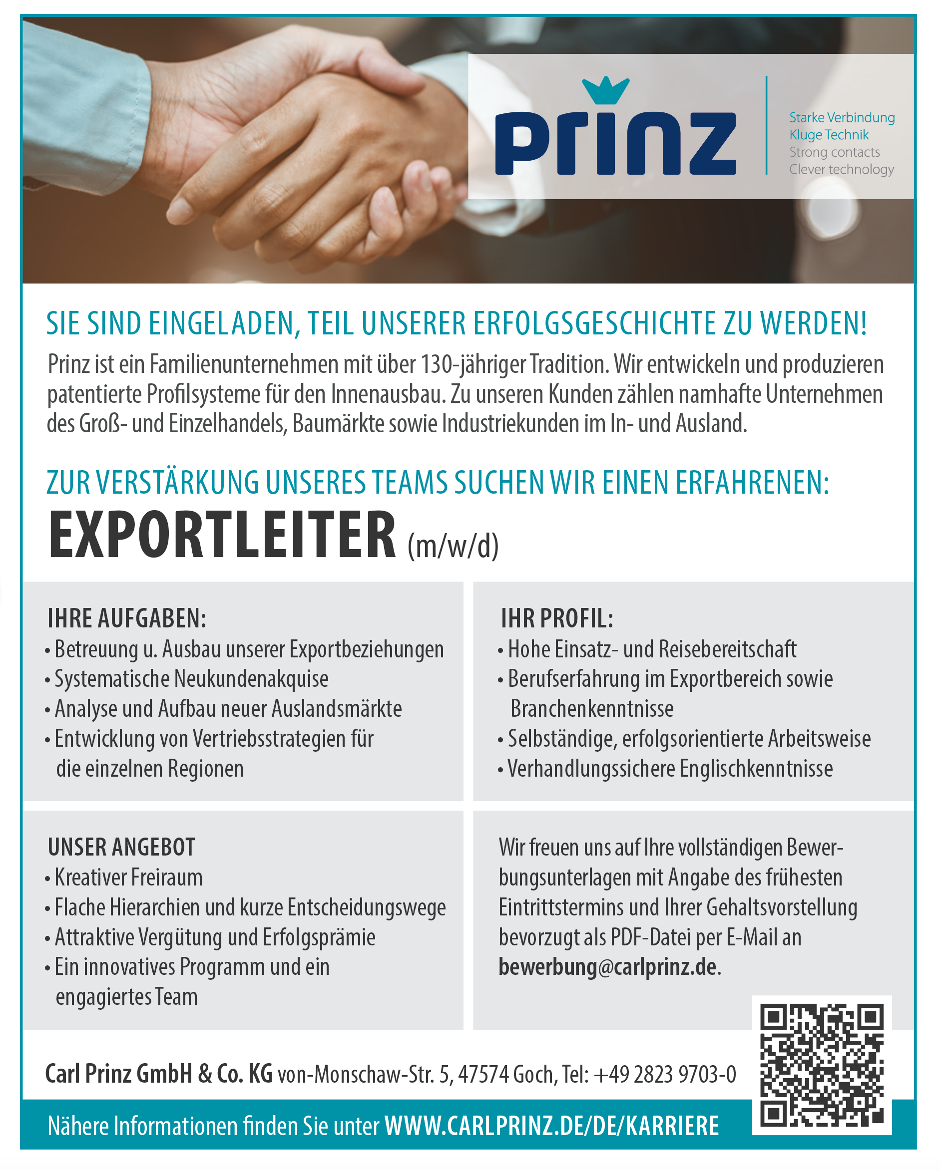 Exportleiter (m/w/d) für Profilsysteme