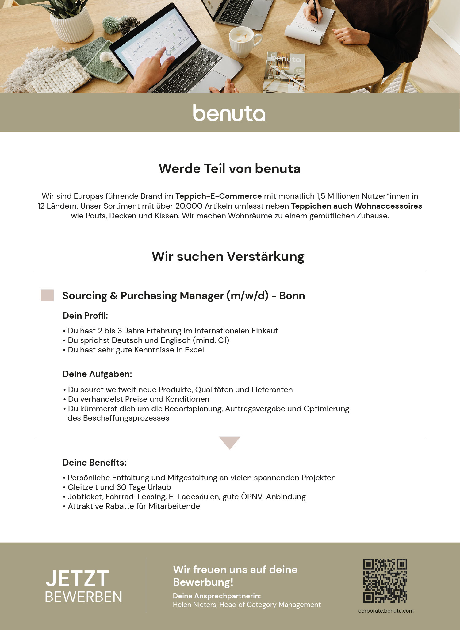 Sourcing & Purchasing Manager (m/w/d) für Teppich-E-Commerce