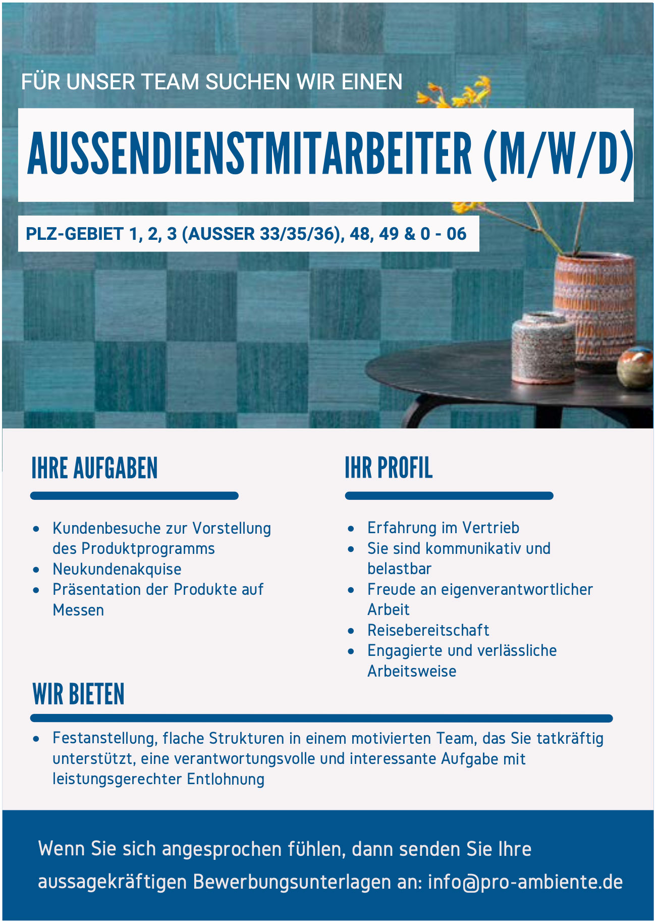 Außendienstmitarbeiter (m/w/d) für Tapeten