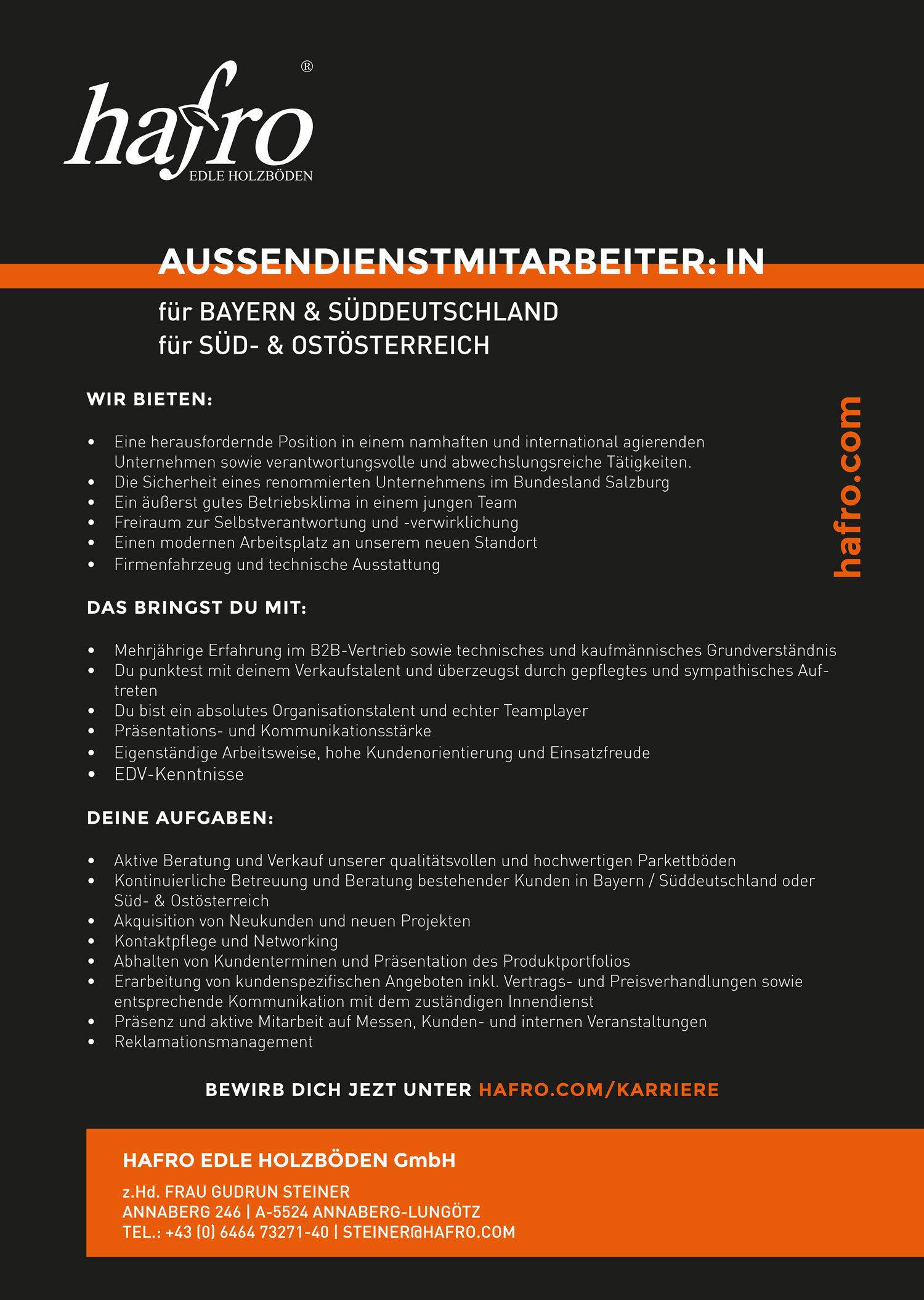 Außendienstmitarbeiter/in für Parkett