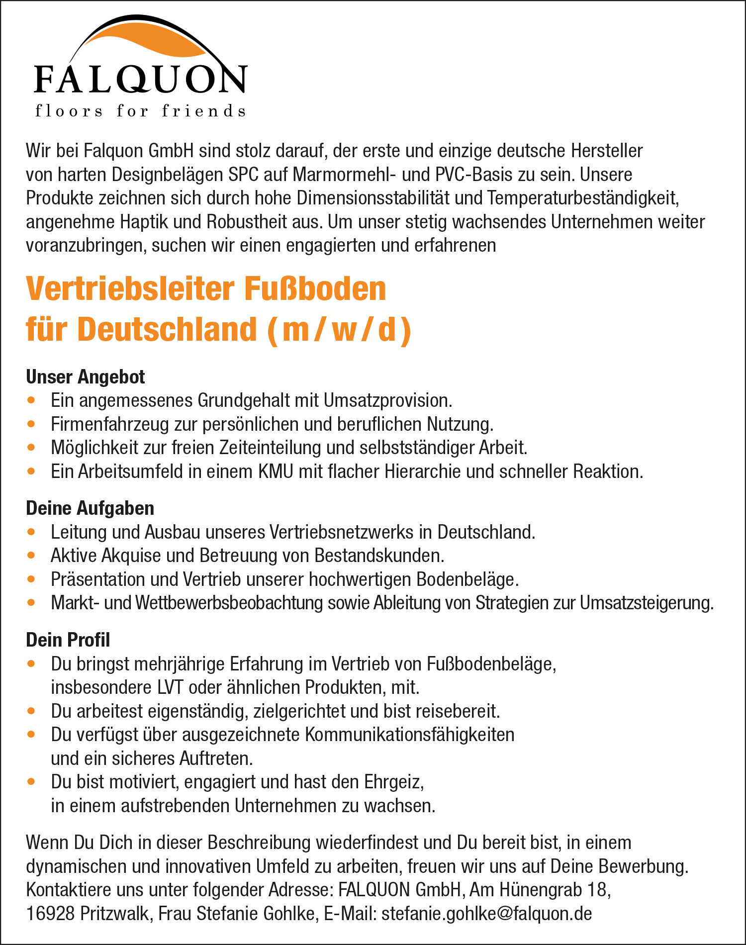 Vertriebsleiter Fußboden (m/w/d)