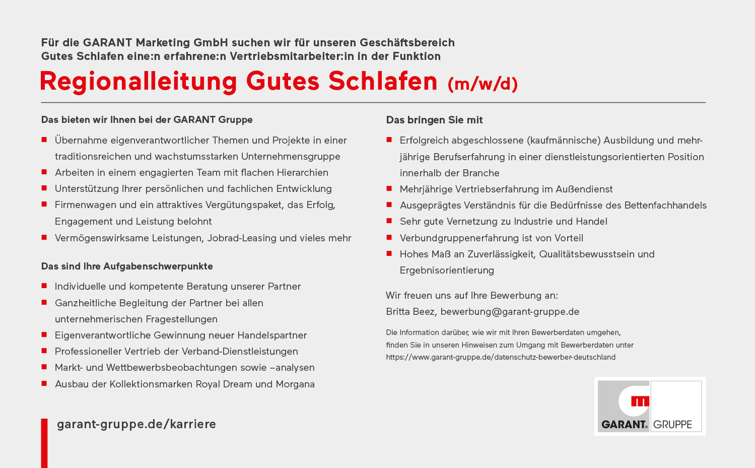Regionalleitung Gutes Schlafen (m/w/d)