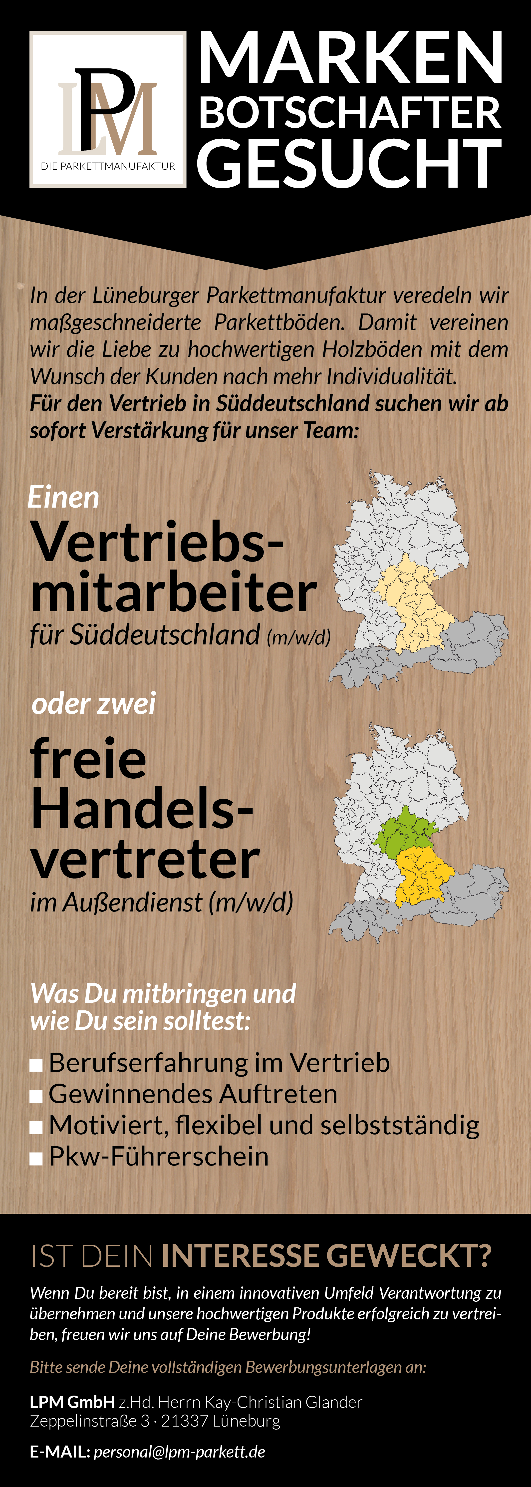 Vertriebsmitarbeiter (m/w/d) für Parkett