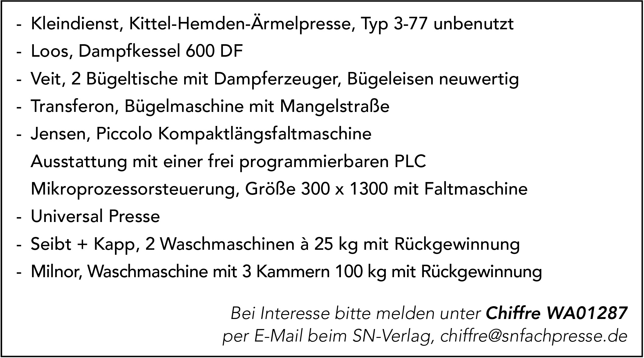 Gebrauchtmaschinen