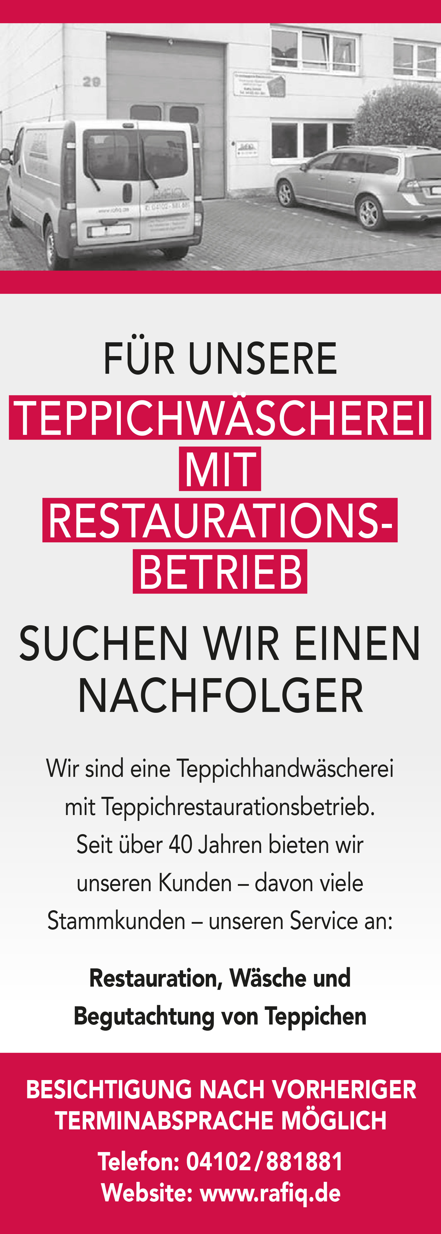 Teppichwäscherei mit Restaurationsbetrieb