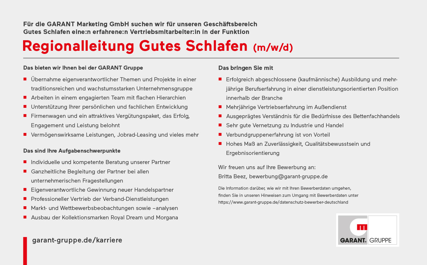 Regionalleitung Gutes Schlafen (m/w/d)